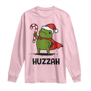 Funny Christmas Huzzah Frog Knight Meme Quote Long Sleeve Shirt TS11 Light Pink Print Your Wear
