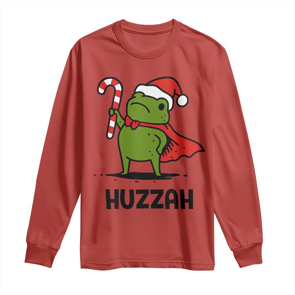 Funny Christmas Huzzah Frog Knight Meme Quote Long Sleeve Shirt TS11 Red Print Your Wear