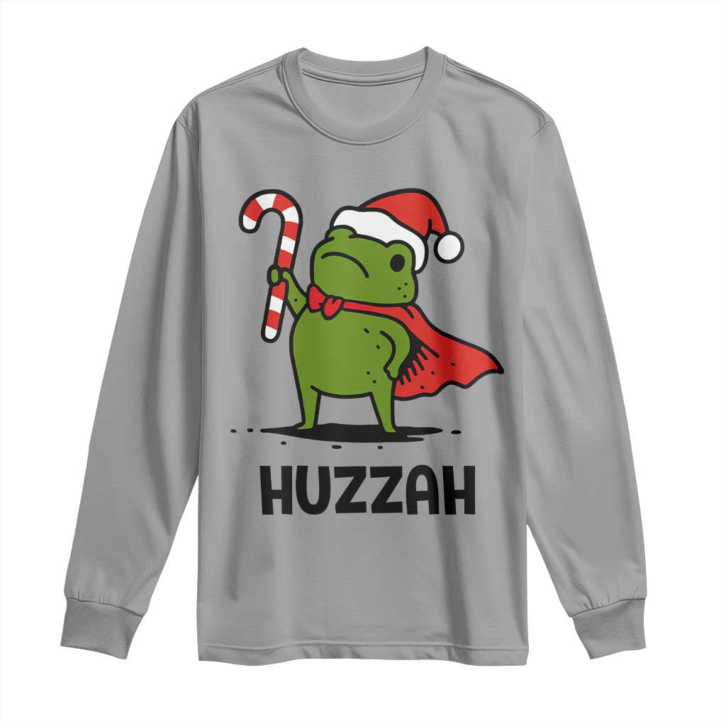 Funny Christmas Huzzah Frog Knight Meme Quote Long Sleeve Shirt TS11 Sport Gray Print Your Wear