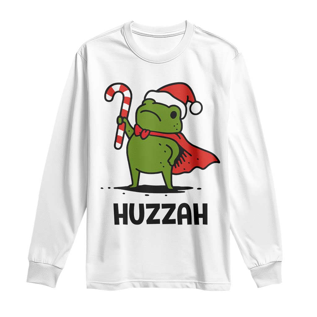 Funny Christmas Huzzah Frog Knight Meme Quote Long Sleeve Shirt TS11 White Print Your Wear