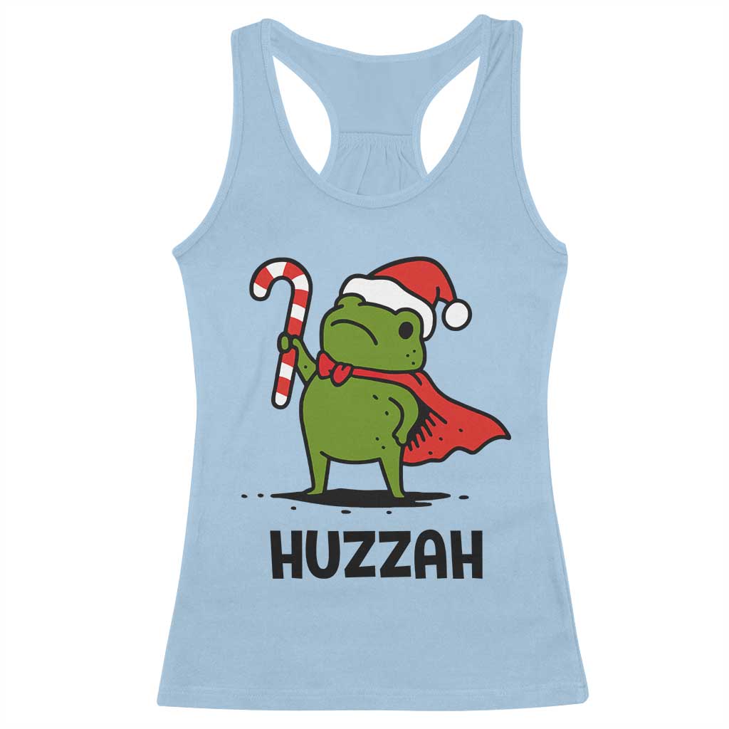 Funny Christmas Huzzah Frog Knight Meme Quote Racerback Tank Top TS11 Light Blue Print Your Wear