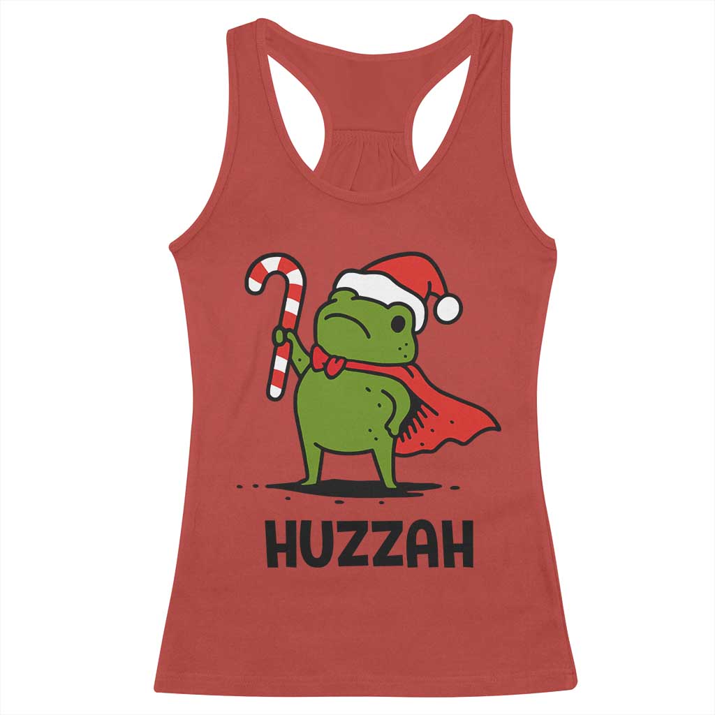 Funny Christmas Huzzah Frog Knight Meme Quote Racerback Tank Top TS11 Red Print Your Wear