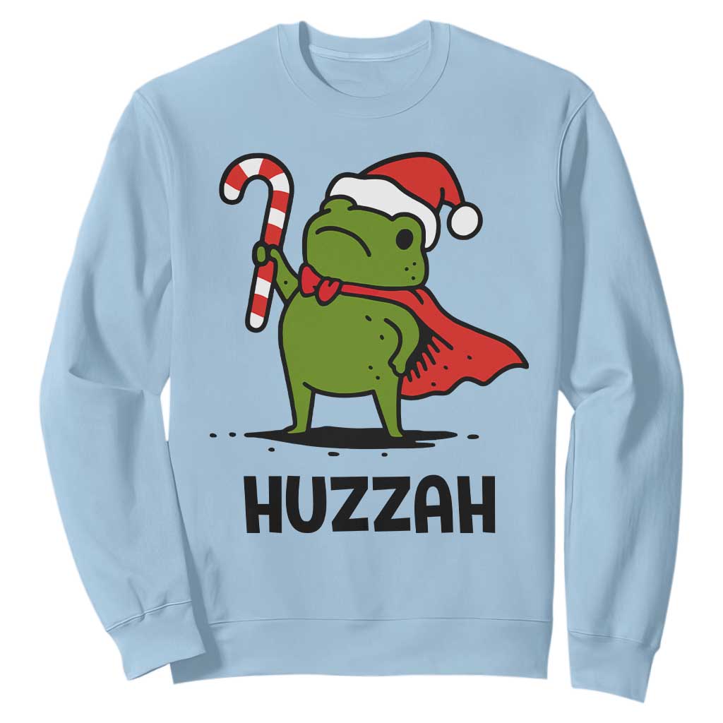 Funny Christmas Huzzah Frog Knight Meme Quote Sweatshirt TS11 Light Blue Print Your Wear