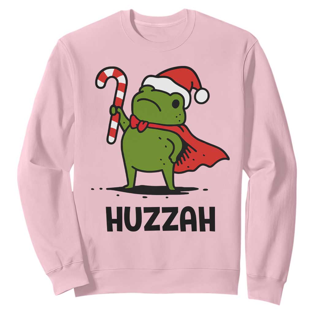 Funny Christmas Huzzah Frog Knight Meme Quote Sweatshirt TS11 Light Pink Print Your Wear