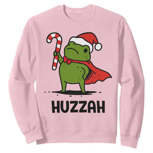 Funny Christmas Huzzah Frog Knight Meme Quote Sweatshirt TS11 Light Pink Print Your Wear