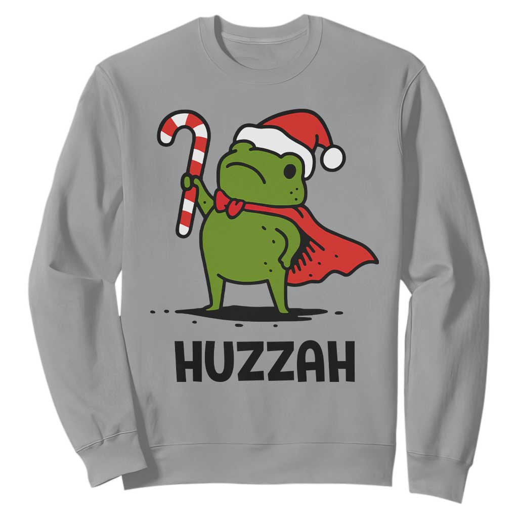 Funny Christmas Huzzah Frog Knight Meme Quote Sweatshirt TS11 Sport Gray Print Your Wear