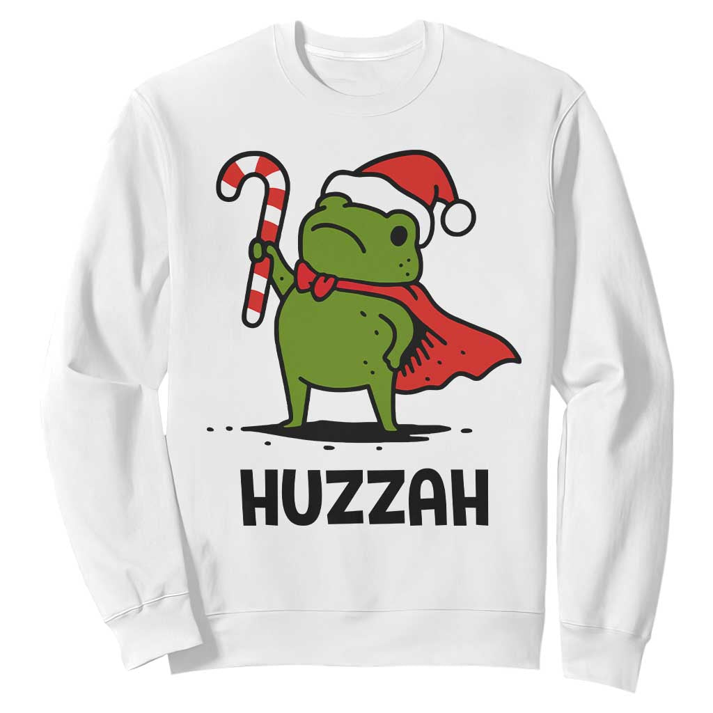 Funny Christmas Huzzah Frog Knight Meme Quote Sweatshirt TS11 White Print Your Wear