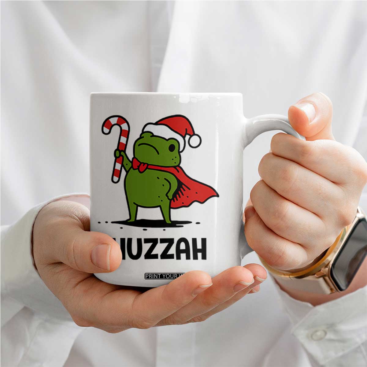 Funny Christmas Huzzah Frog Knight Meme Quote Coffee Mug TS11 Print Your Wear