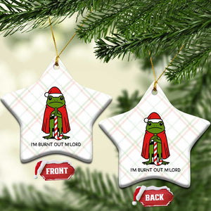 Funny Christmas Frog Knight Ceramic Ornament I Am Burnt Out M Lord Medieval Meme TS11 Print Your Wear