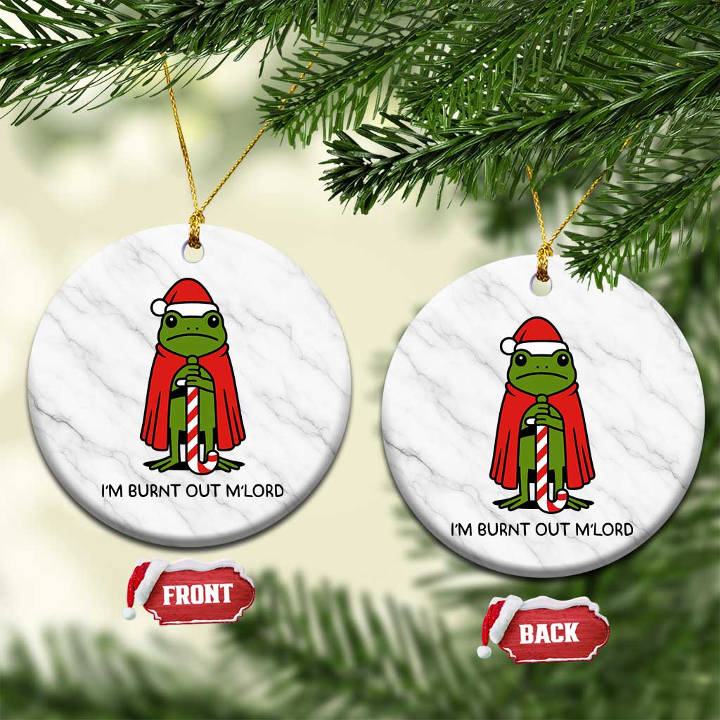 Funny Christmas Frog Knight Ceramic Ornament I Am Burnt Out M Lord Medieval Meme TS11 1pc White Marble Print Your Wear
