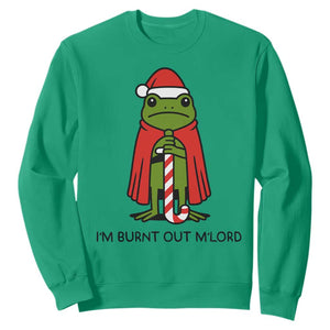 Funny Christmas Frog Knight Sweatshirt I Am Burnt Out M Lord Medieval Meme TS11 Irish Green Print Your Wear