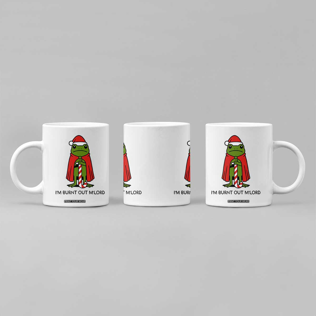 Funny Christmas Frog Knight Coffee Mug I Am Burnt Out M Lord Medieval Meme TS11 Print Your Wear