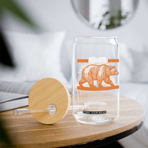 Bear Lover Glass Can Funny Wildlife Orange Bear Walking TS11 Print Your Wear