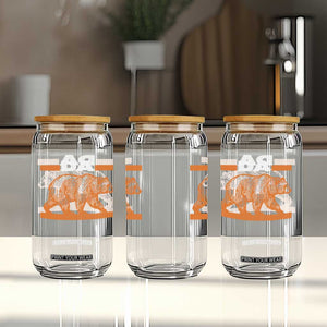 Bear Lover Glass Can Funny Wildlife Orange Bear Walking TS11 Print Your Wear