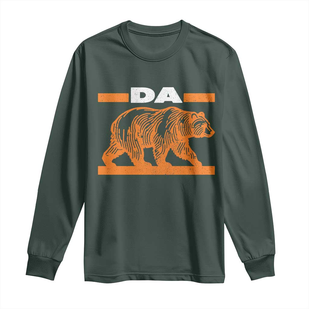 Bear Lover Long Sleeve Shirt Funny Wildlife Orange Bear Walking TS11 Dark Forest Green Print Your Wear