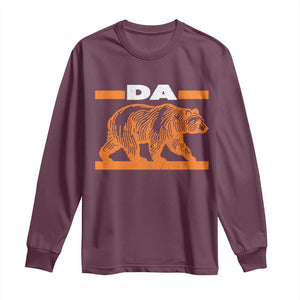 Bear Lover Long Sleeve Shirt Funny Wildlife Orange Bear Walking TS11 Maroon Print Your Wear