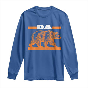 Bear Lover Long Sleeve Shirt Funny Wildlife Orange Bear Walking TS11 Royal Blue Print Your Wear