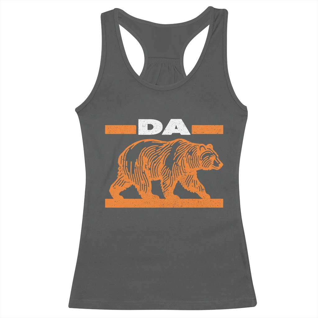 Bear Lover Racerback Tank Top Funny Wildlife Orange Bear Walking TS11 Dark Heather Print Your Wear