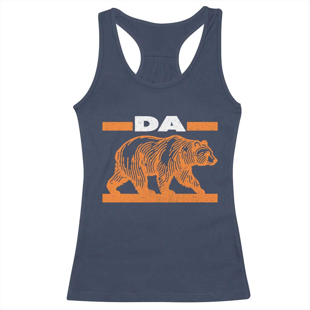 Bear Lover Racerback Tank Top Funny Wildlife Orange Bear Walking TS11 Navy Print Your Wear