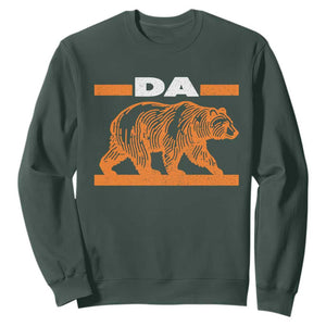 Bear Lover Sweatshirt Funny Wildlife Orange Bear Walking TS11 Dark Forest Green Print Your Wear