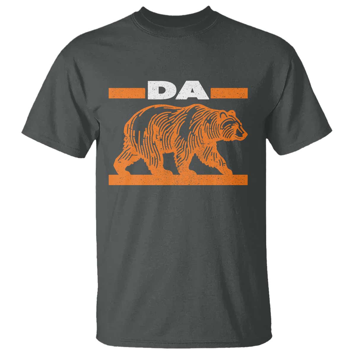 Bear Lover T Shirt Funny Wildlife Orange Bear Walking TS11 Dark Heather Print Your Wear
