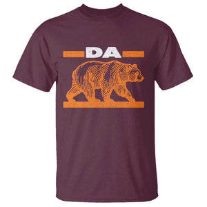 Bear Lover T Shirt Funny Wildlife Orange Bear Walking TS11 Maroon Print Your Wear