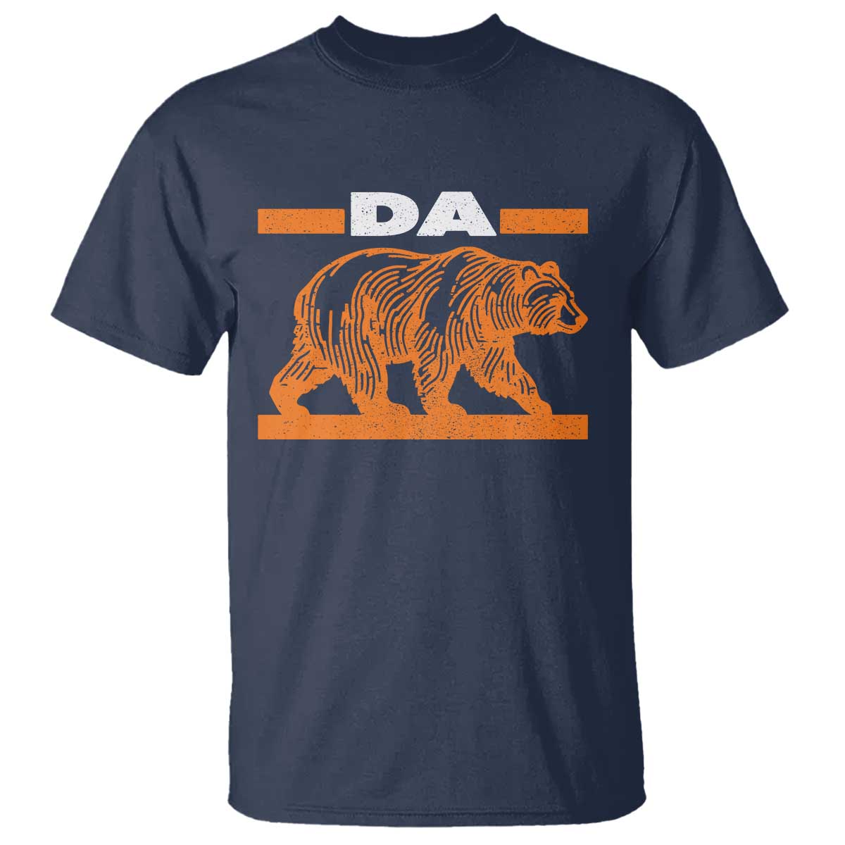 Bear Lover T Shirt Funny Wildlife Orange Bear Walking TS11 Navy Print Your Wear