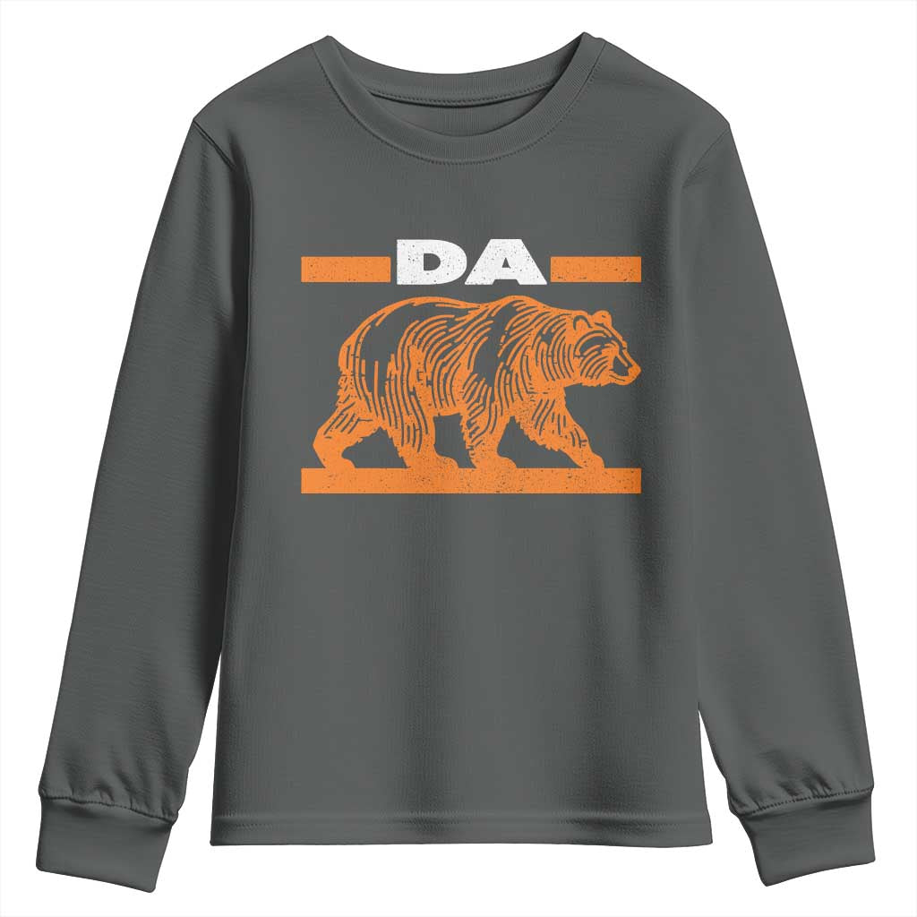 Bear Lover Youth Sweatshirt Funny Wildlife Orange Bear Walking TS11 Dark Heather Print Your Wear