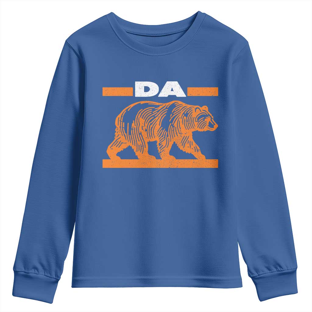 Bear Lover Youth Sweatshirt Funny Wildlife Orange Bear Walking TS11 Royal Blue Print Your Wear