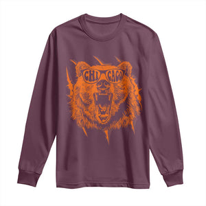 Wildlife Grizzly Bear Chicago Lover Long Sleeve Shirt TS11 Maroon Print Your Wear