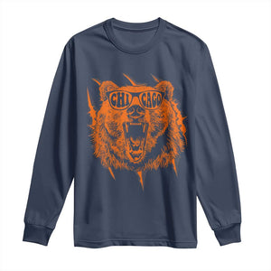 Wildlife Grizzly Bear Chicago Lover Long Sleeve Shirt TS11 Navy Print Your Wear
