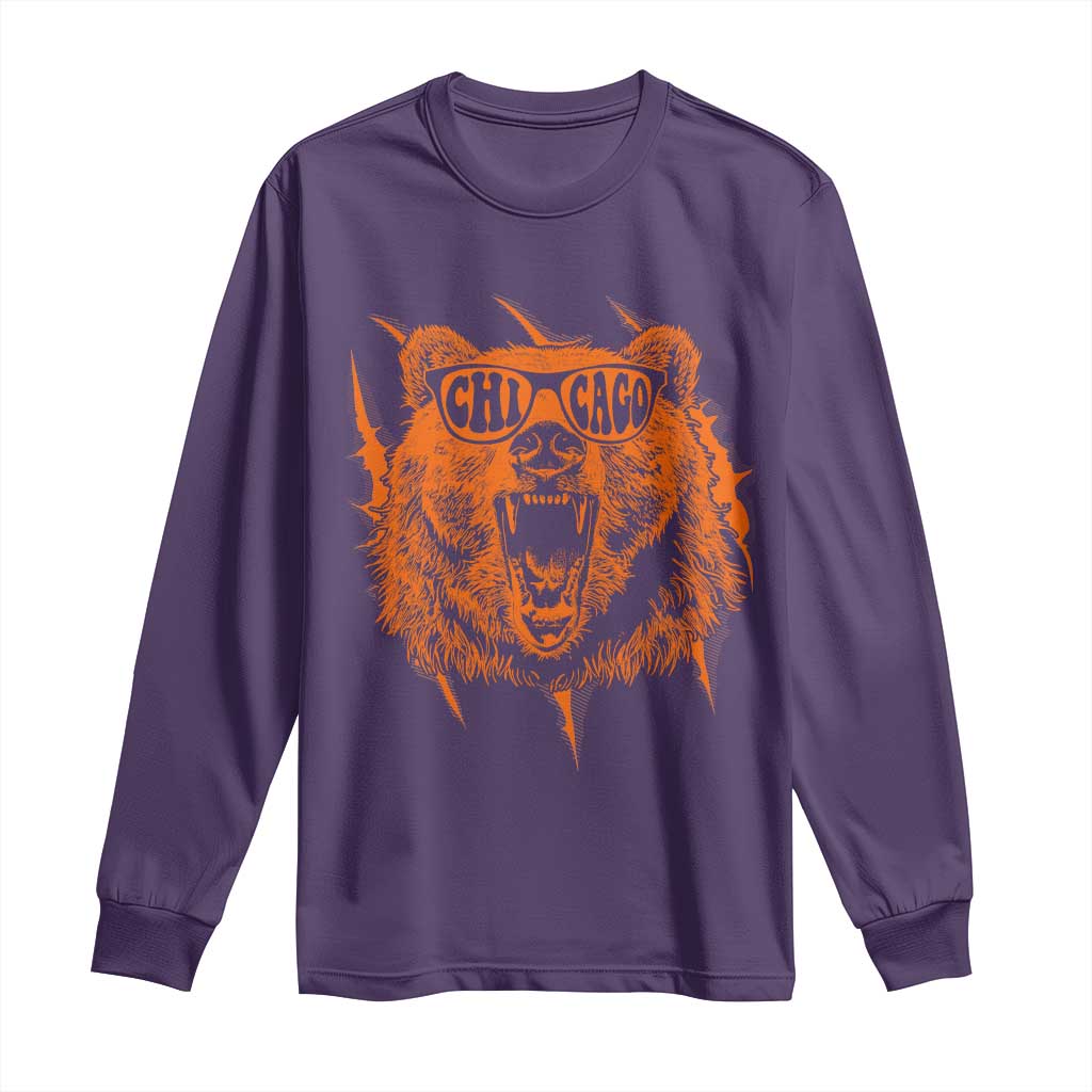 Wildlife Grizzly Bear Chicago Lover Long Sleeve Shirt TS11 Purple Print Your Wear