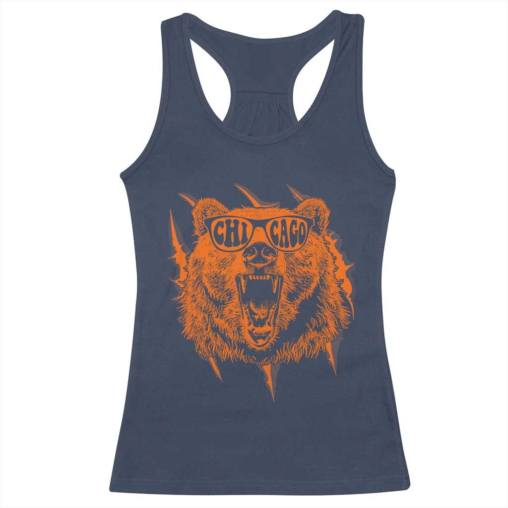 Wildlife Grizzly Bear Chicago Lover Racerback Tank Top TS11 Navy Print Your Wear