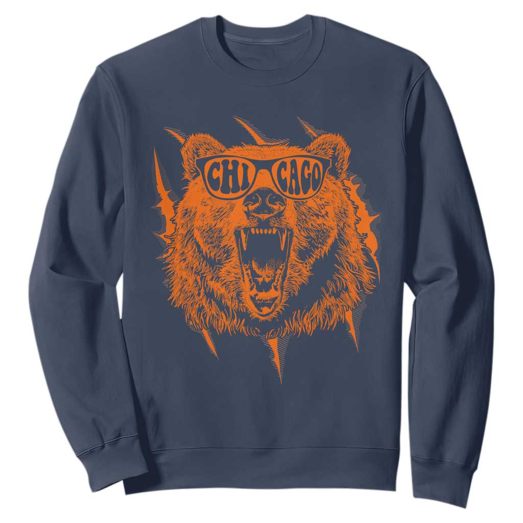 Wildlife Grizzly Bear Chicago Lover Sweatshirt TS11 Navy Print Your Wear
