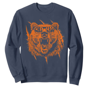 Wildlife Grizzly Bear Chicago Lover Sweatshirt TS11 Navy Print Your Wear