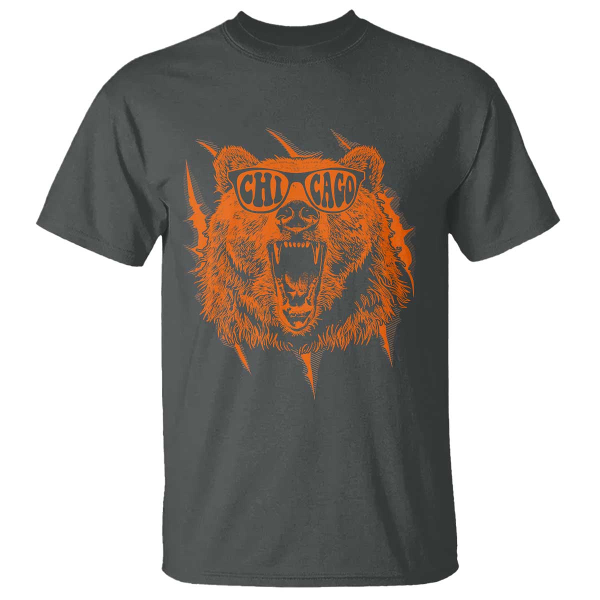 Wildlife Grizzly Bear Chicago Lover T Shirt TS11 Dark Heather Print Your Wear