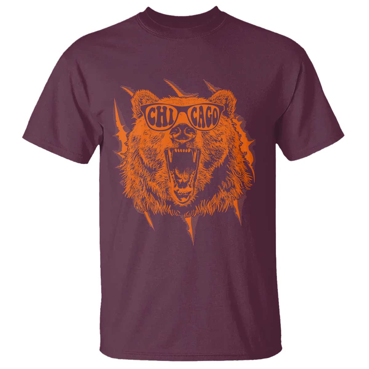 Wildlife Grizzly Bear Chicago Lover T Shirt TS11 Maroon Print Your Wear