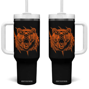 Wildlife Grizzly Bear Chicago Lover Tumbler With Handle TS11 One Size: 40 oz Black Print Your Wear
