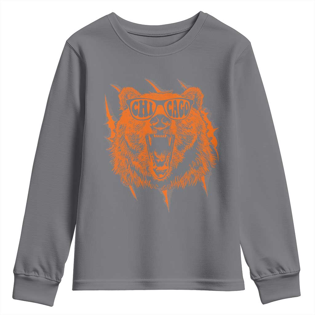 Wildlife Grizzly Bear Chicago Lover Youth Sweatshirt TS11 Charcoal Print Your Wear