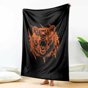 Funny Grizzly Bear Sport Fan Game Day Throw Blanket TS11 Print Your Wear