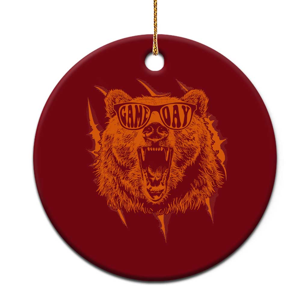Funny Grizzly Bear Sport Fan Game Day Ceramic Ornament TS11 1pc Red Print Your Wear