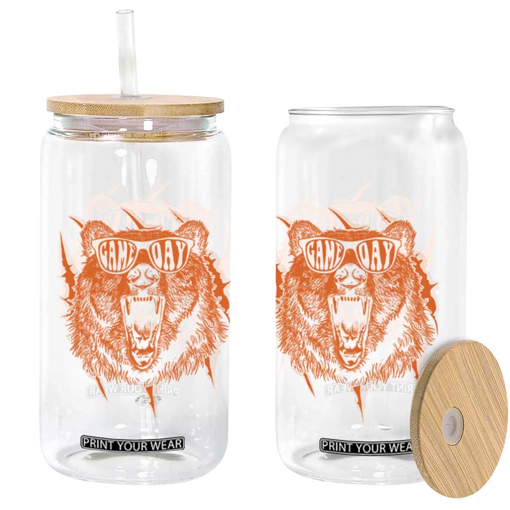 Funny Grizzly Bear Sport Fan Game Day Glass Can TS11 Print Your Wear