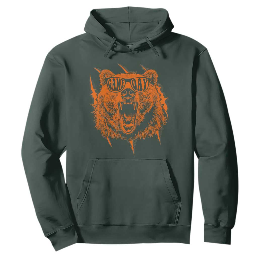 Funny Grizzly Bear Sport Fan Game Day Hoodie TS11 Dark Forest Green Print Your Wear