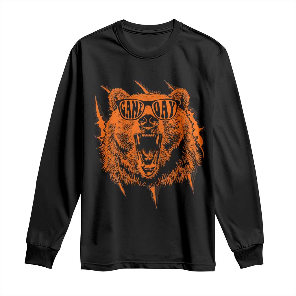 Funny Grizzly Bear Sport Fan Game Day Long Sleeve Shirt TS11 Black Print Your Wear