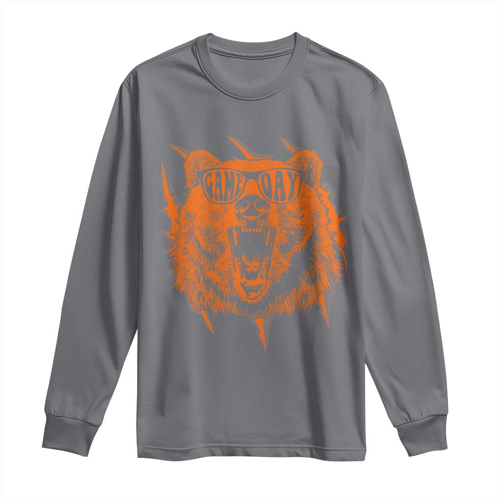 Funny Grizzly Bear Sport Fan Game Day Long Sleeve Shirt TS11 Charcoal Print Your Wear
