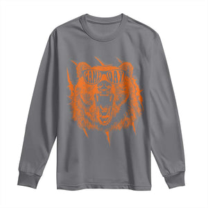 Funny Grizzly Bear Sport Fan Game Day Long Sleeve Shirt TS11 Charcoal Print Your Wear