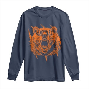Funny Grizzly Bear Sport Fan Game Day Long Sleeve Shirt TS11 Navy Print Your Wear