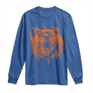 Funny Grizzly Bear Sport Fan Game Day Long Sleeve Shirt TS11 Royal Blue Print Your Wear