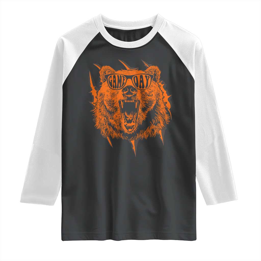 Funny Grizzly Bear Sport Fan Game Day Raglan Shirt TS11 Black White Print Your Wear