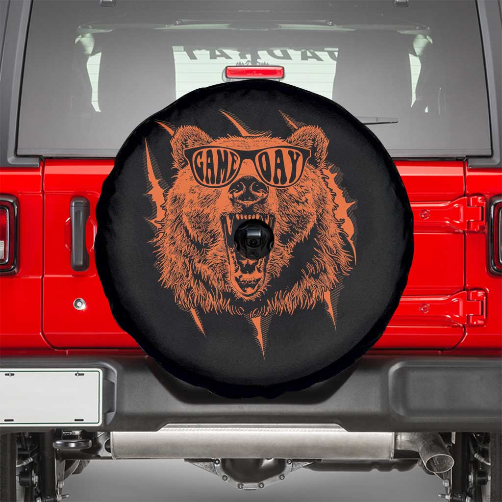 Funny Grizzly Bear Sport Fan Game Day Spare Tire Cover TS11 Black Print Your Wear